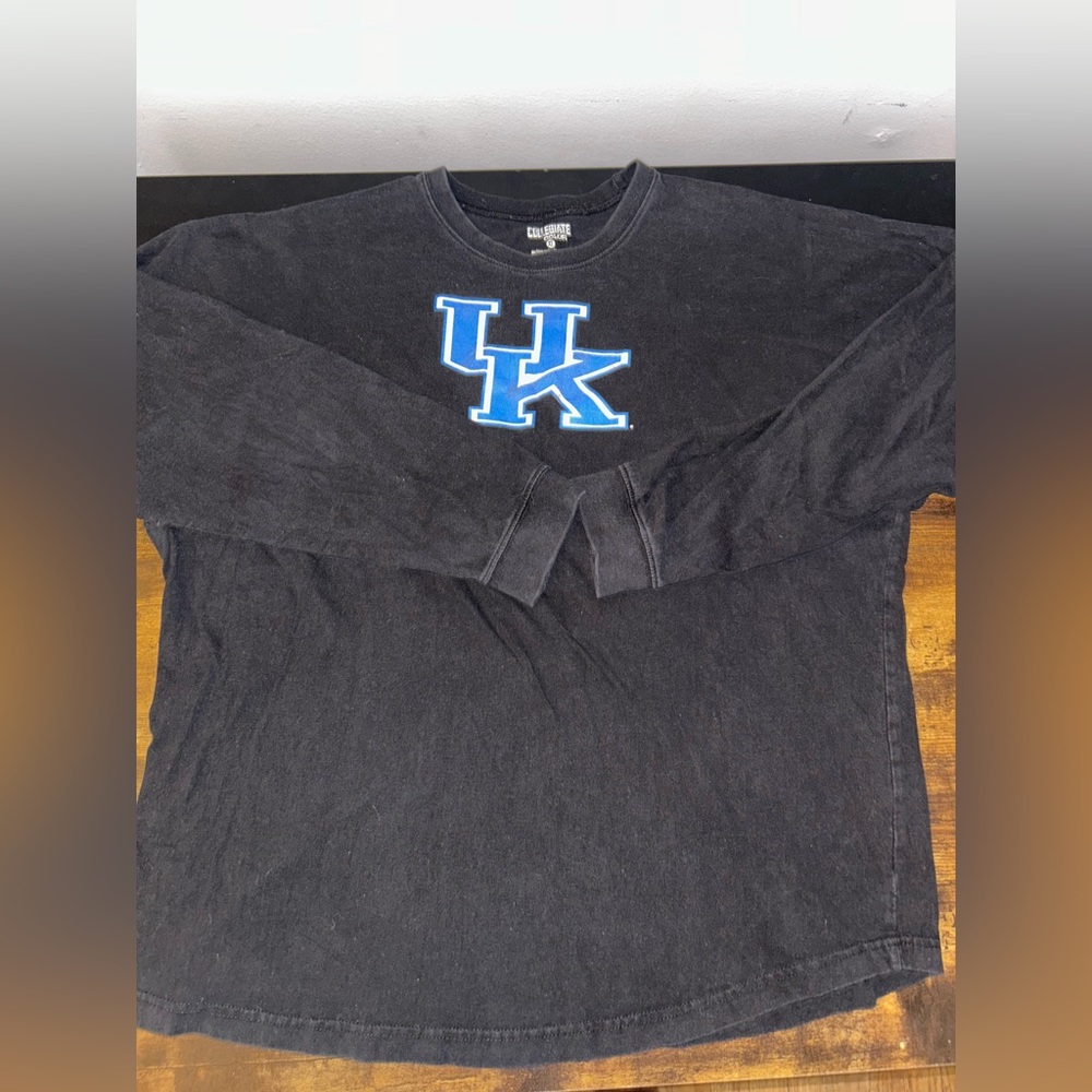 Black Long Sleeve Shirt with Blue UK Logo